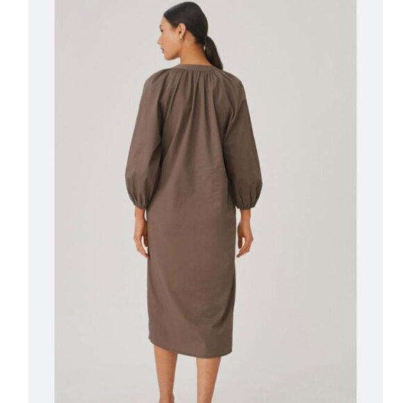 SUNDRY brown cotton long sleeve maxi sheath dress - Picture 2 of 8